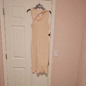 Melrose and Market Cream One Shoulder Sheath Dress